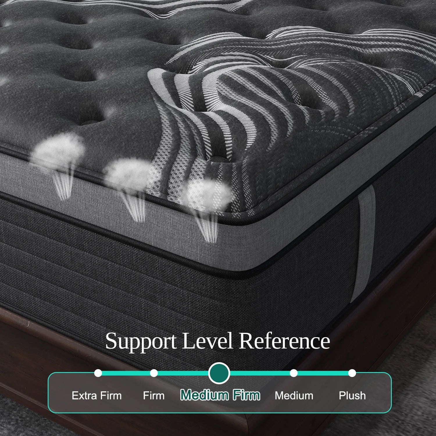 12"14" Hybrid Gel Memory Foam Mattress In A Box Medium Firm Motion Isolation