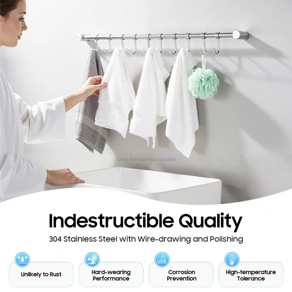 Stainless Steel Pot Rack Hanger with 10 Hooks