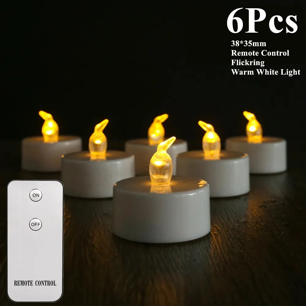 LED Tea Lights Candles Realistic Flickering Battery Operated