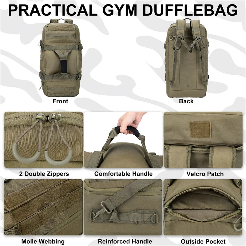 LQARMY 30L 45L 80L Outdoor Mountaineering Tactical Backpack or Large Duffel Bag