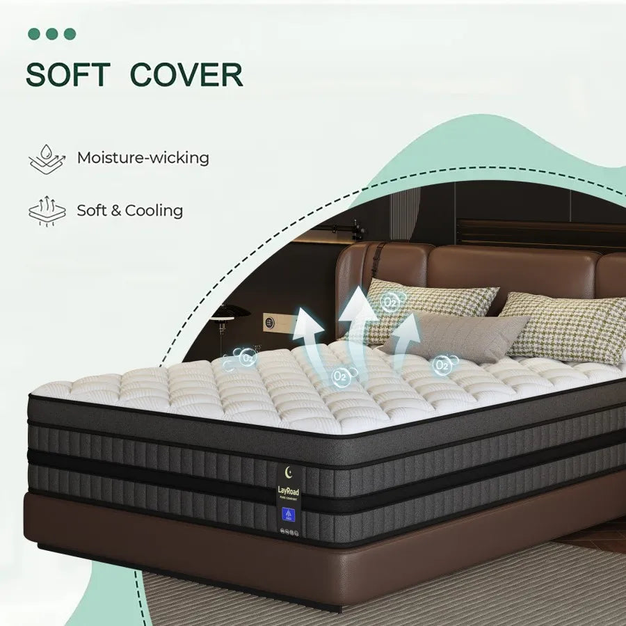 12/14" Hybrid Gel Memory Foam Mattress Medium Firm