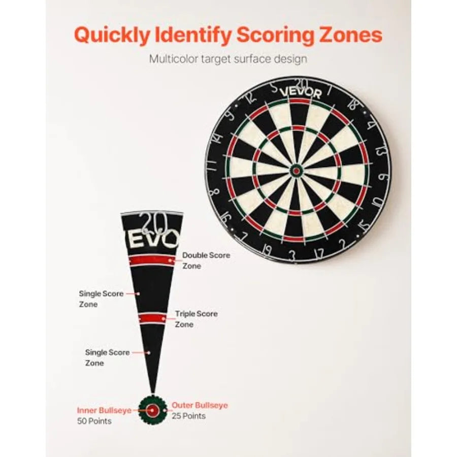 Dartboard with 6 Darts and Scoring Kit