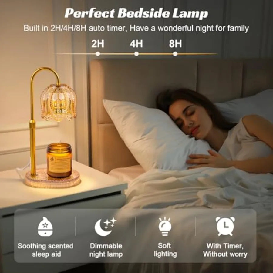 Dimmable Petal Candle Warmer Lamp with Timer