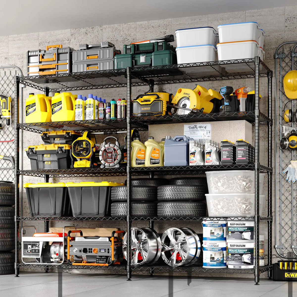 5 -tier Heavy Duty Metal Multiple Storage Adjustable Shelves