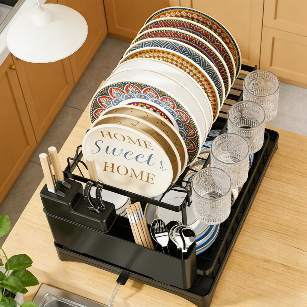 2-Tier Multifunctional Countertop Dish Organizer