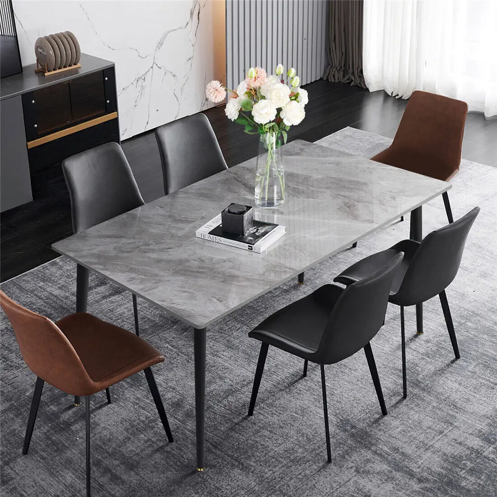 Rectangular Marble Dining Table for 4-6 People