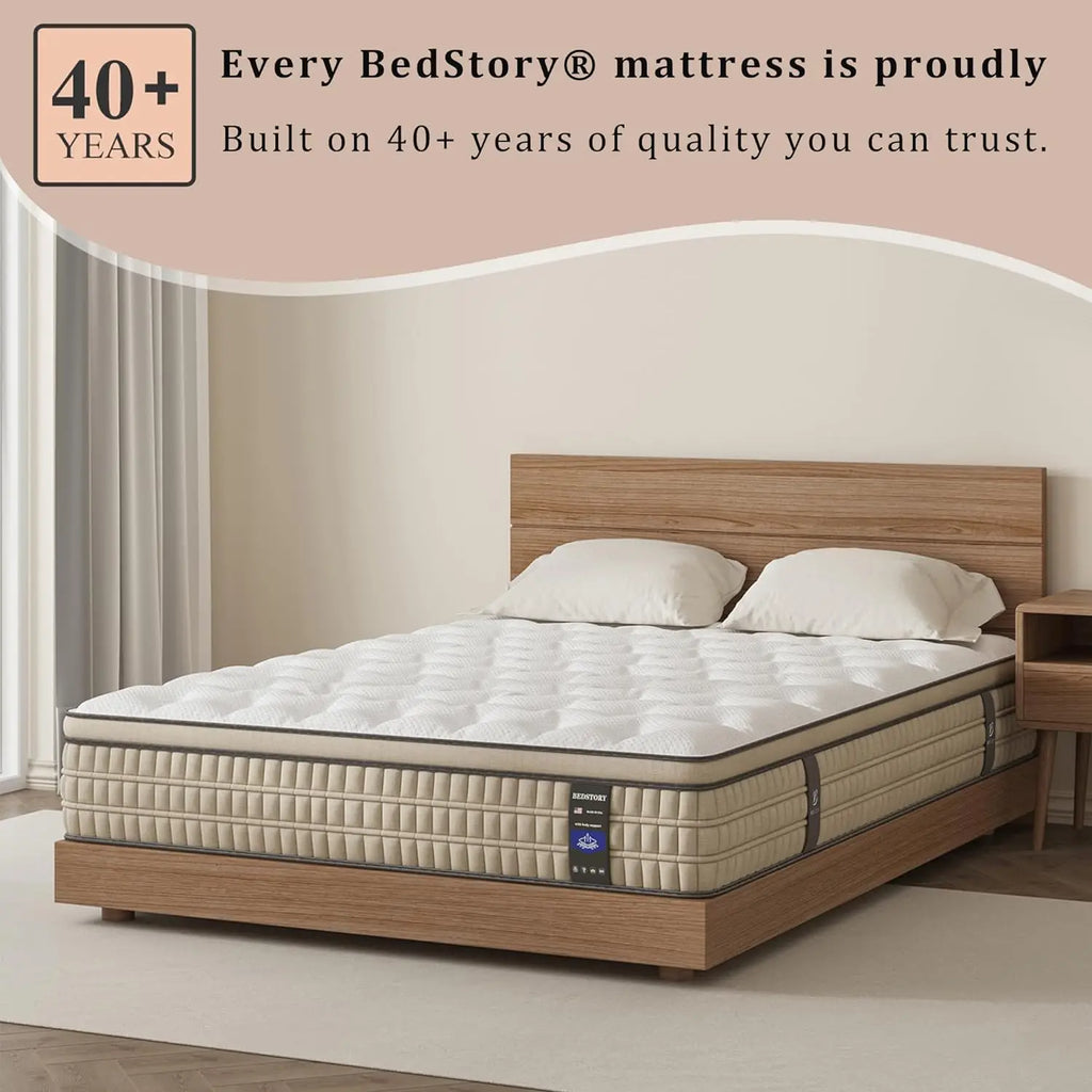 12" Full Hybrid Gel Memory Foam Mattress, Motion Isolation, Available in  Full, Queen, and King Size