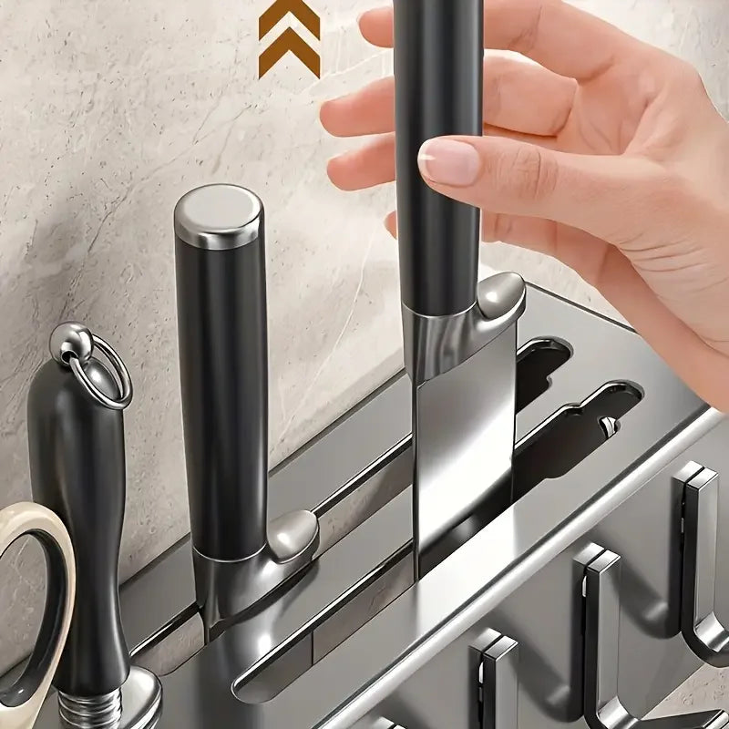 Heavy Duty Carbon Steel No Drill Wall Mount Kitchen Organizer