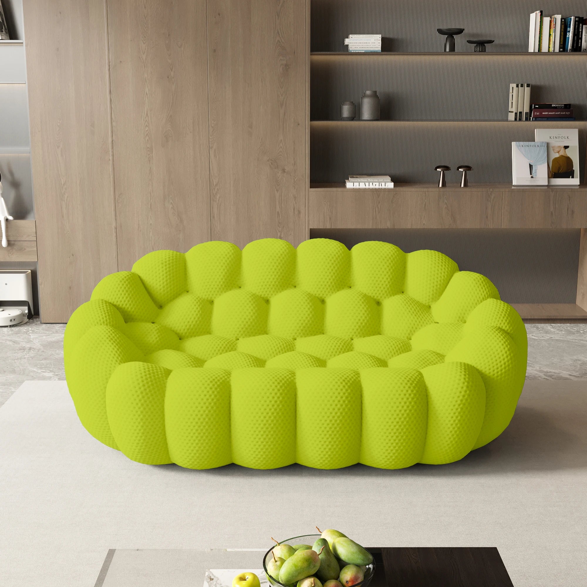 Sdorens 78'' Modern Loveseat  Boneless Couch Football-Shaped Lazy Floor Sofa