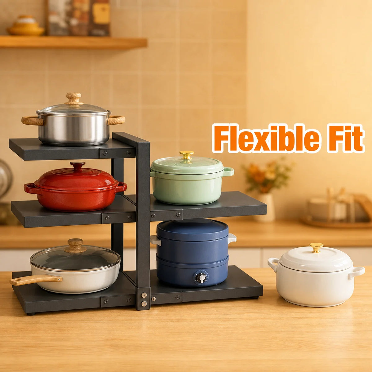 Adjustable Stainless Steel Kitchen Storage Rack
