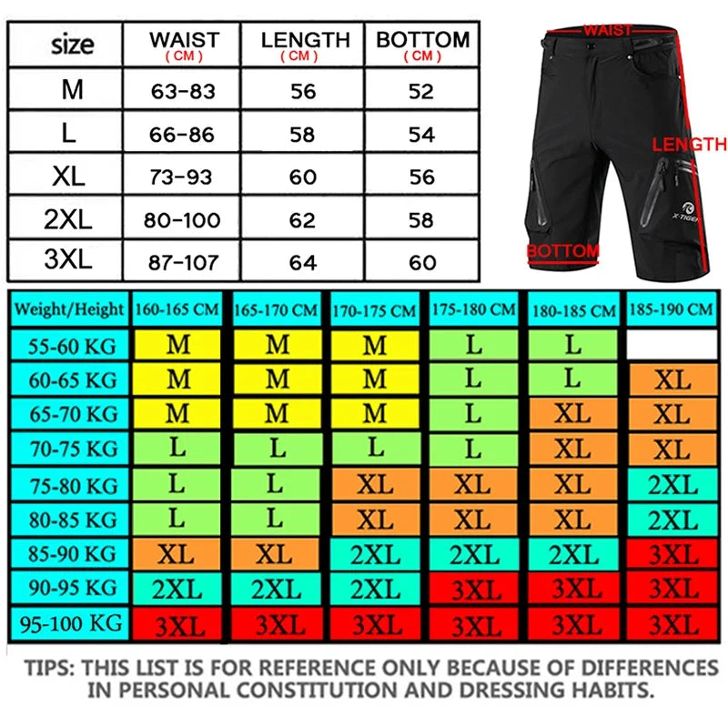X-Tiger Men's Cycling Shorts with 5D Gel Pad Cycling Underwear