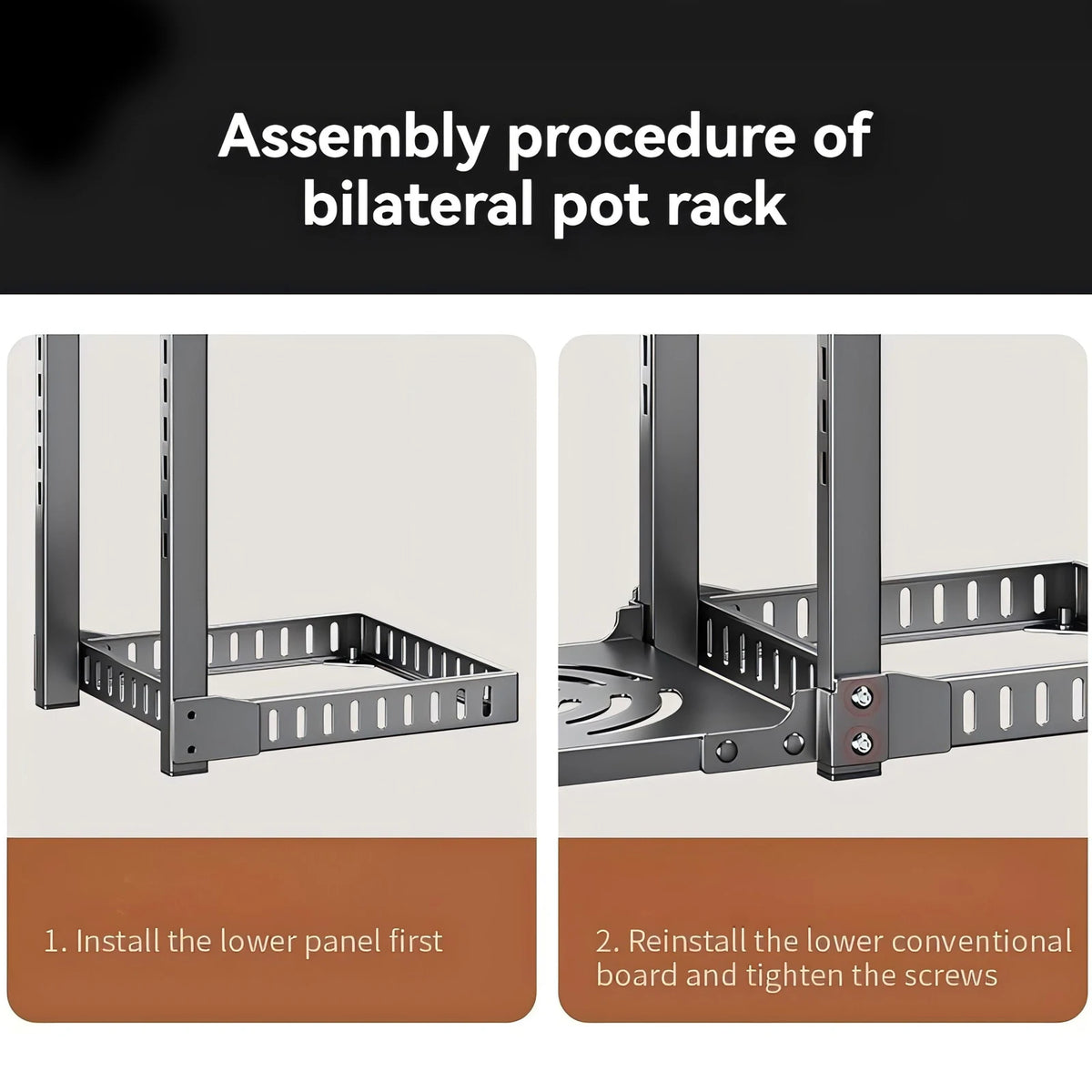 Adjustable Height Layer Stainless Steel Kitchen Storage Rack, Black
