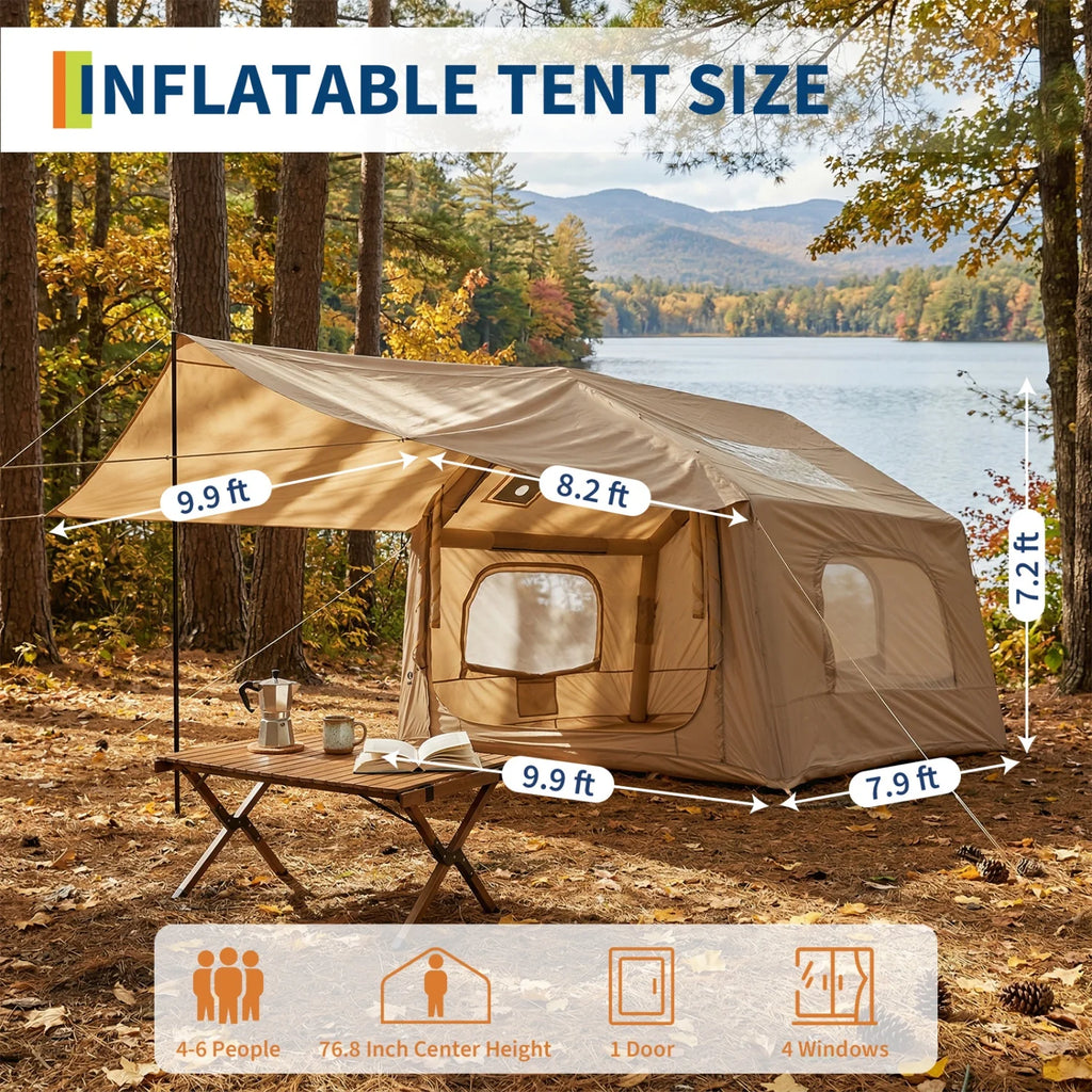 Quick Setup Inflatable Camping Tent for 6 People