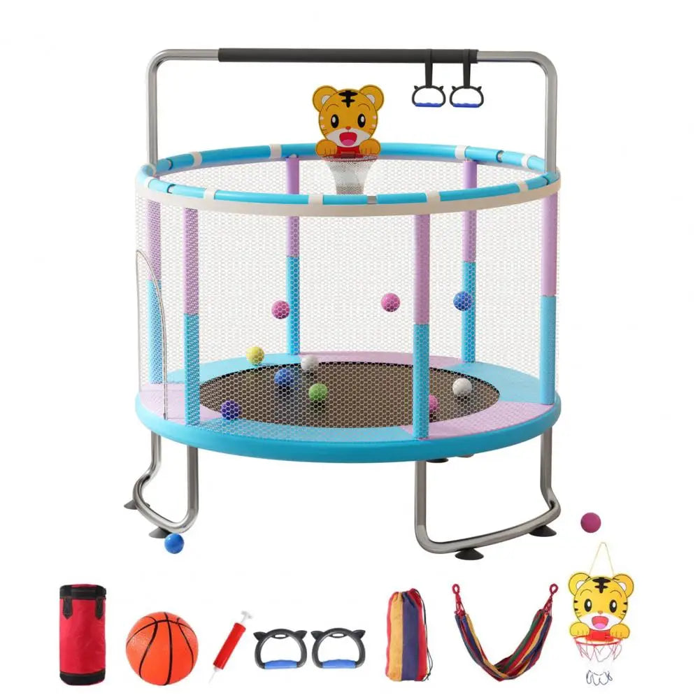 Adjustable Baby Toddler Trampoline with Basketball Hoop