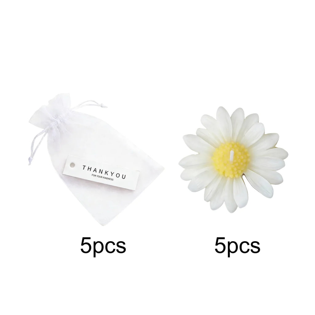 1pc/5pcs/10pcs Daisy Shaped Candles Set - Scented Soy Wax
