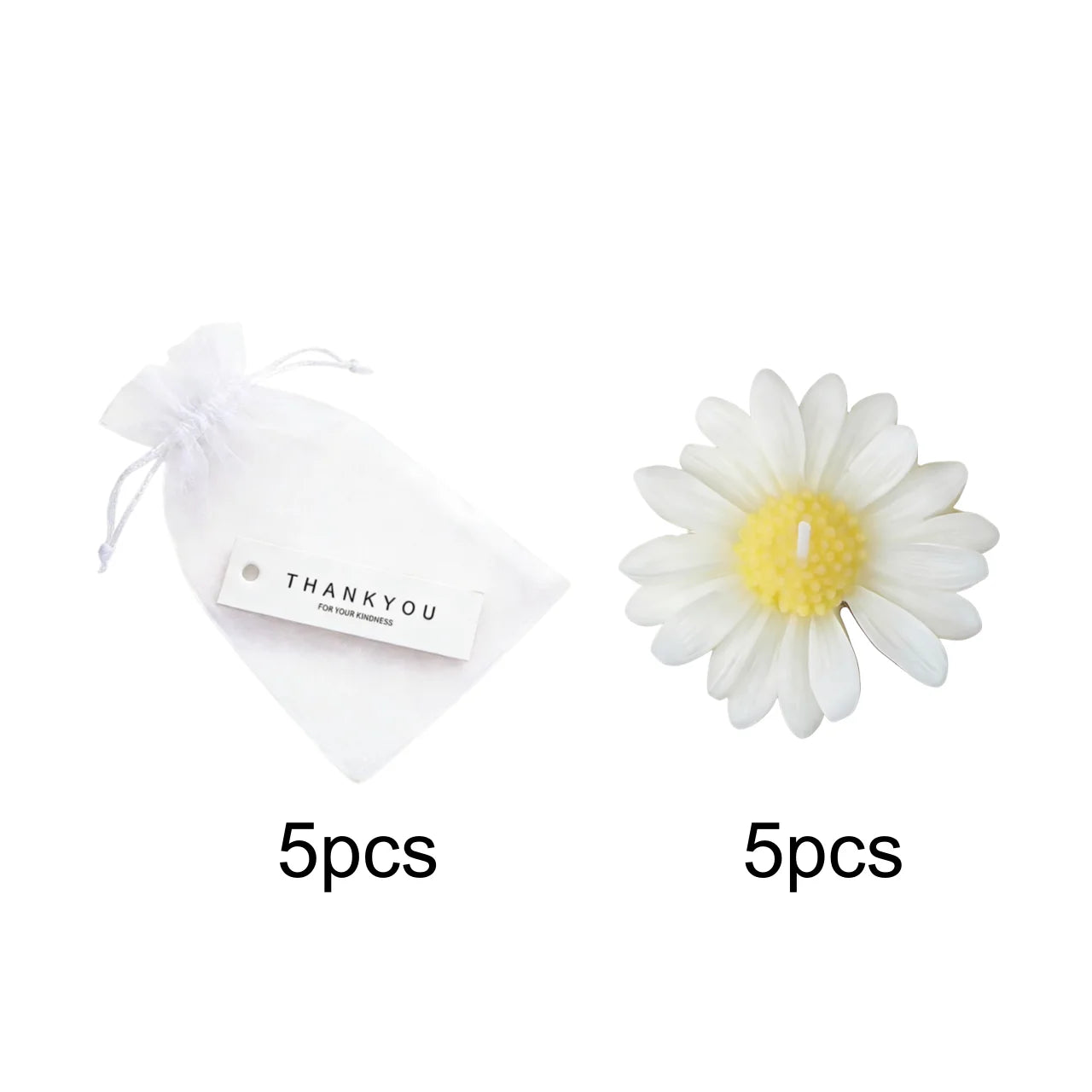 1pc/5pcs/10pcs Daisy Shaped Candles Set - Scented Soy Wax