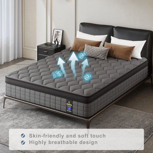 12/14" Memory Foam Box Spring Mattress, Medium Firm,  Motion Isolation