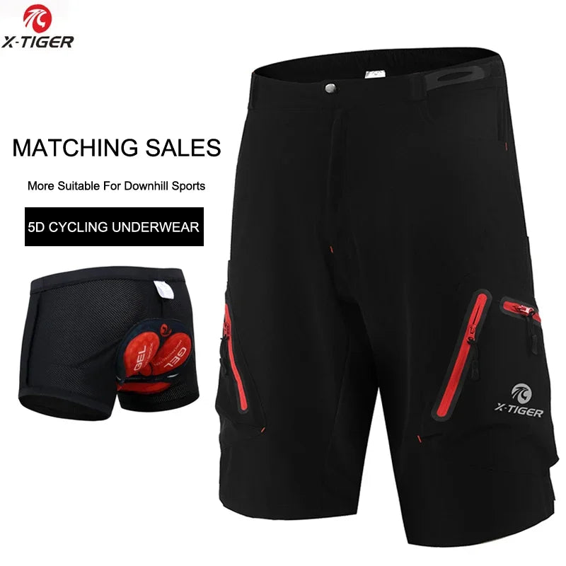 X-Tiger Men's Cycling Shorts with 5D Gel Pad Cycling Underwear