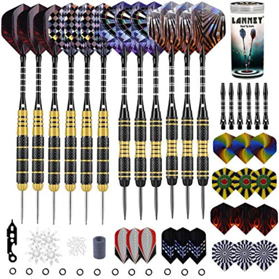Professional  Dart Set 6-20 gram and 6-24 gram Steel Tips Set with Sharpener