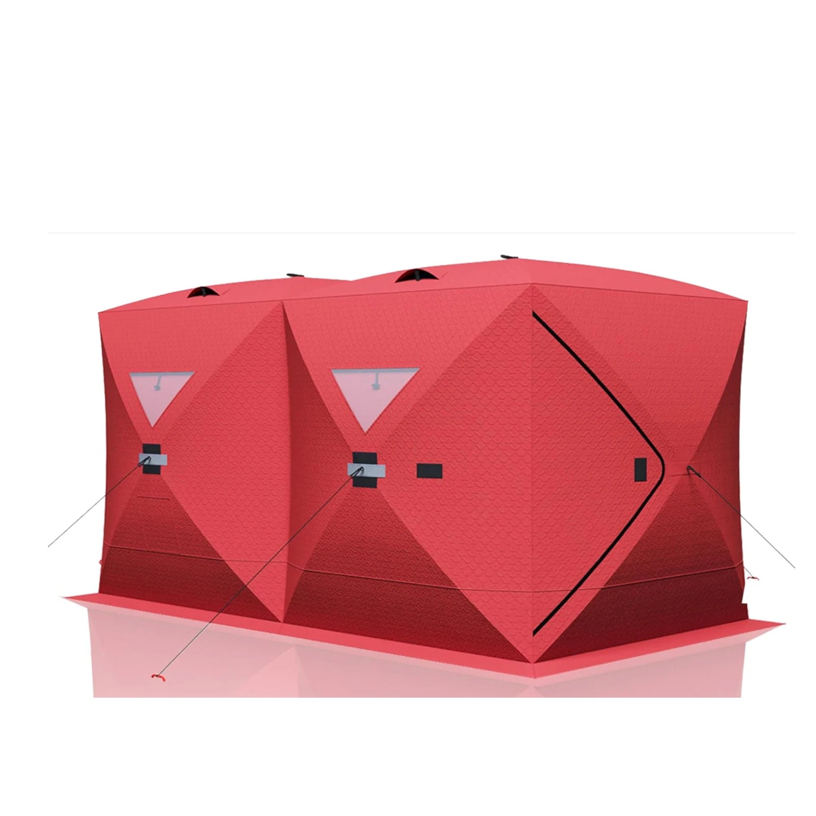 Insulated Winter Fishing Tent, 6-8 Person Portable Hub-Style Tent