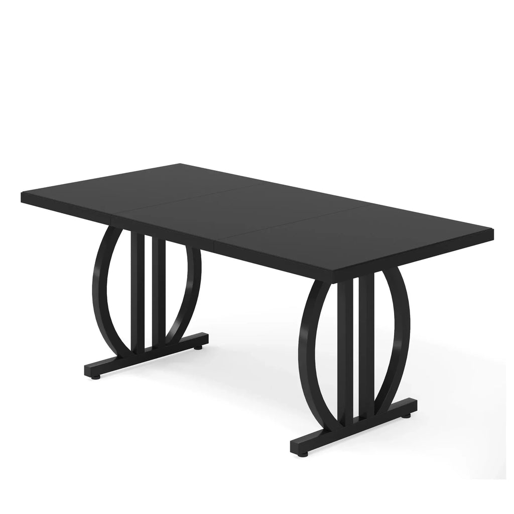 Tribesigns 63" Modern Large Dining Table with Metal Frame for 4-6 People