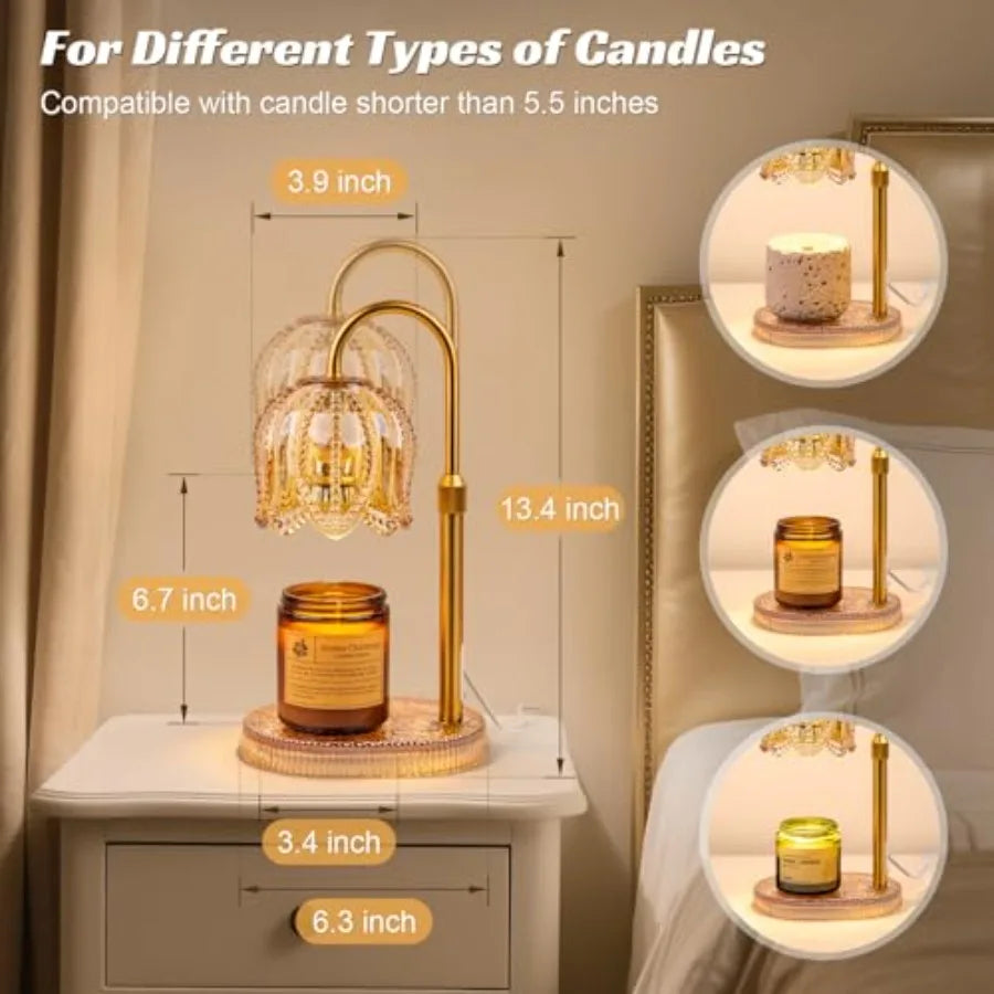 Dimmable Petal Candle Warmer Lamp with Timer