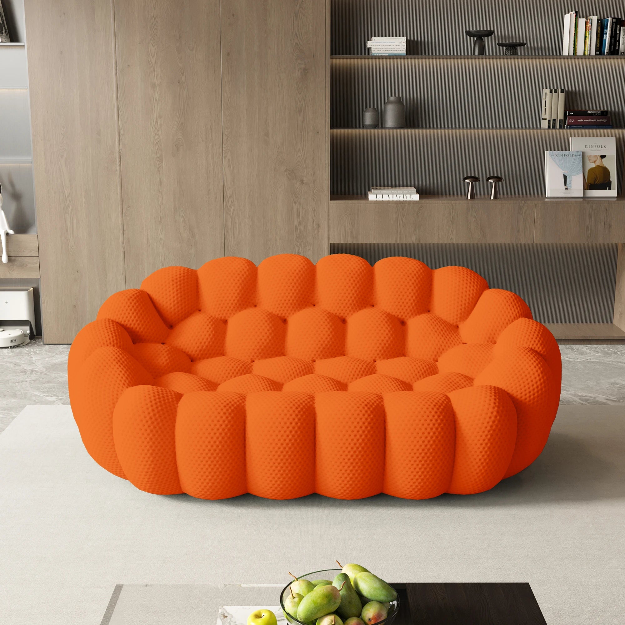 Sdorens 78'' Modern Loveseat  Boneless Couch Football-Shaped Lazy Floor Sofa