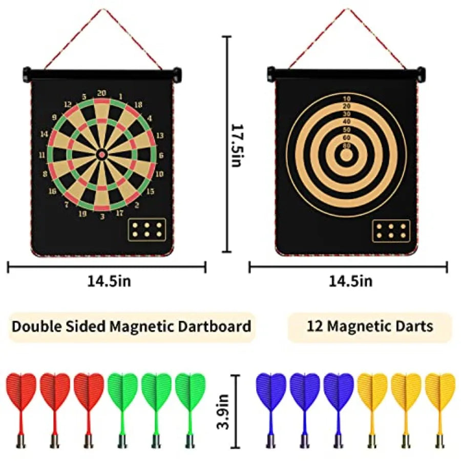 Magnetic Dart Board Outdoor with 12 Darts