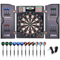 Electronic Dart Board with Cabinet Includes 12 Soft Tip Darts and LED Electric Digital  Board