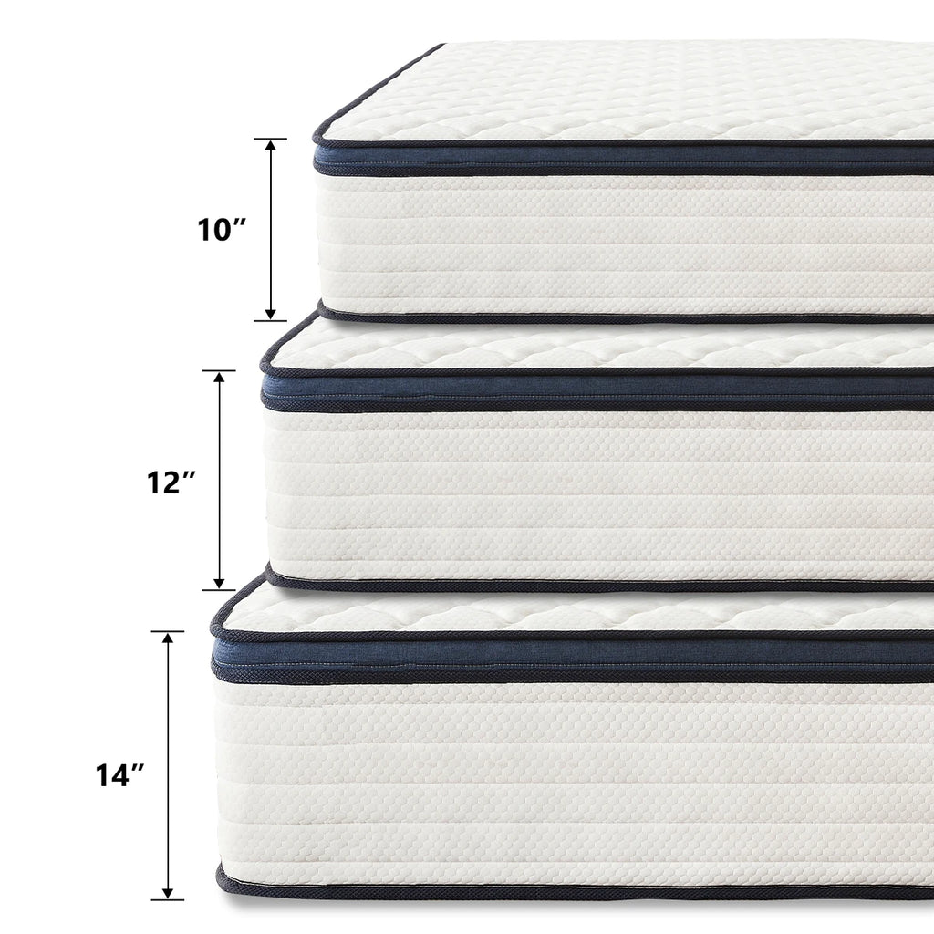 Euro Top Gel Memory Foam Hybrid Mattress In A Box Twin Full Queen King Medium Firm with Motion Isolation