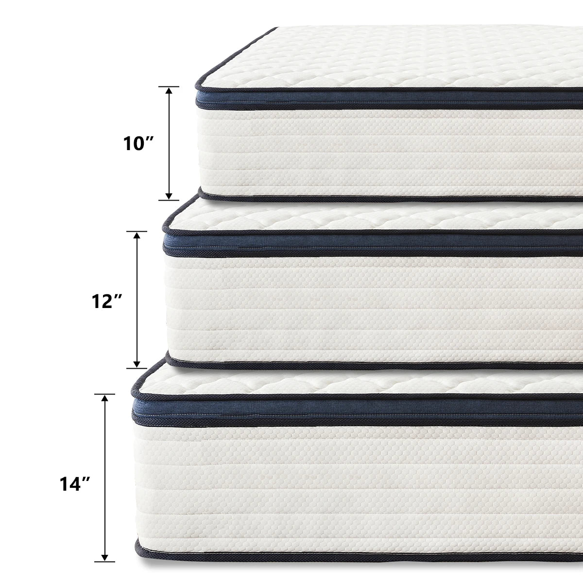 Euro Top Gel Memory Foam Hybrid Mattress In A Box Twin Full Queen King Medium Firm with Motion Isolation