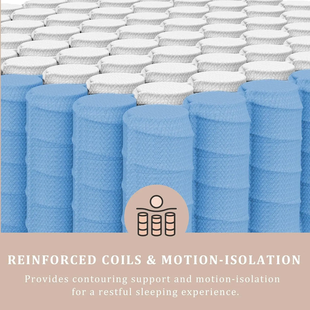 12" Full Hybrid Gel Memory Foam Mattress, Motion Isolation, Available in  Full, Queen, and King Size