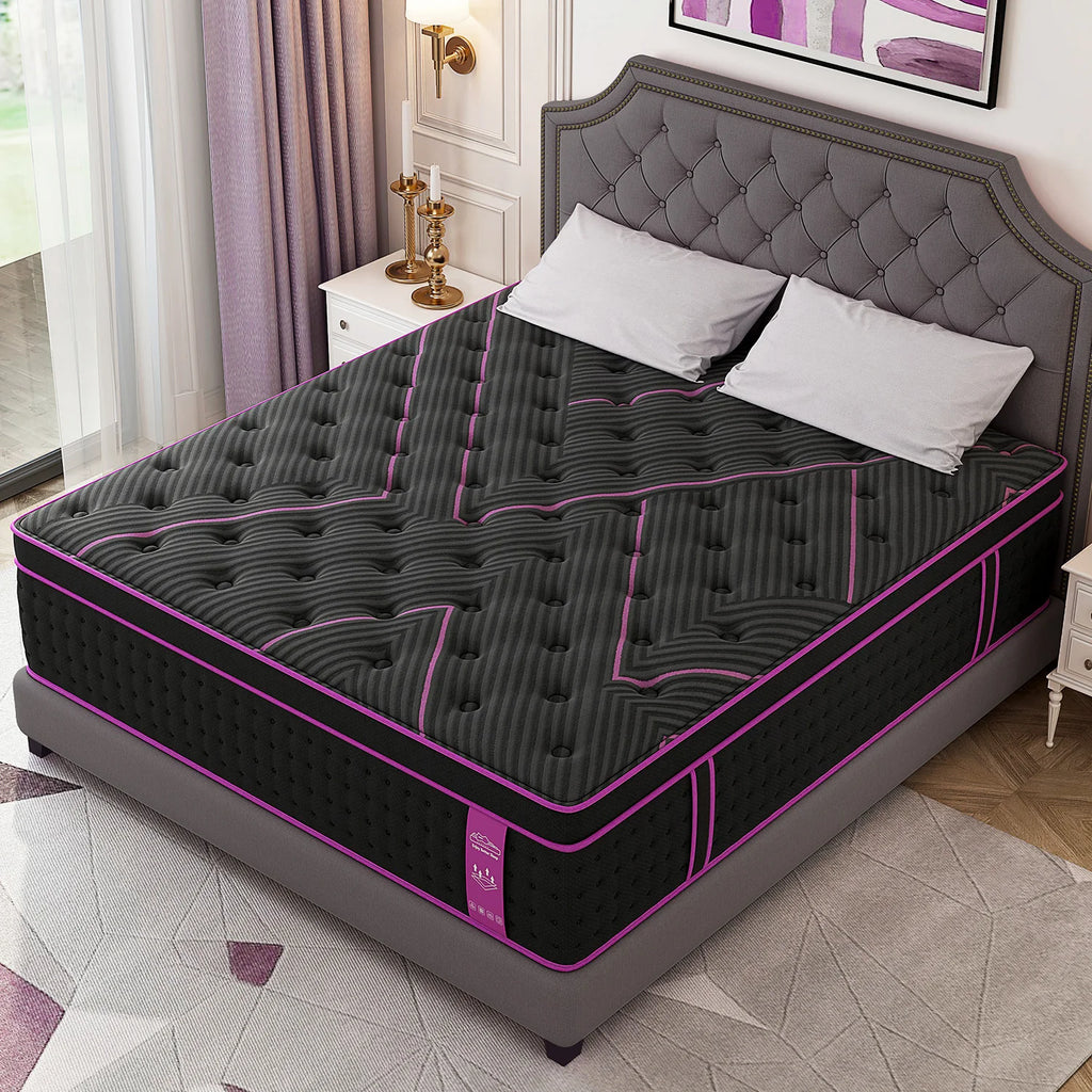 12/14" Hybrid Gel Memory Foam Mattress with Pocket Spring, Medium Firm, Motion Isolation