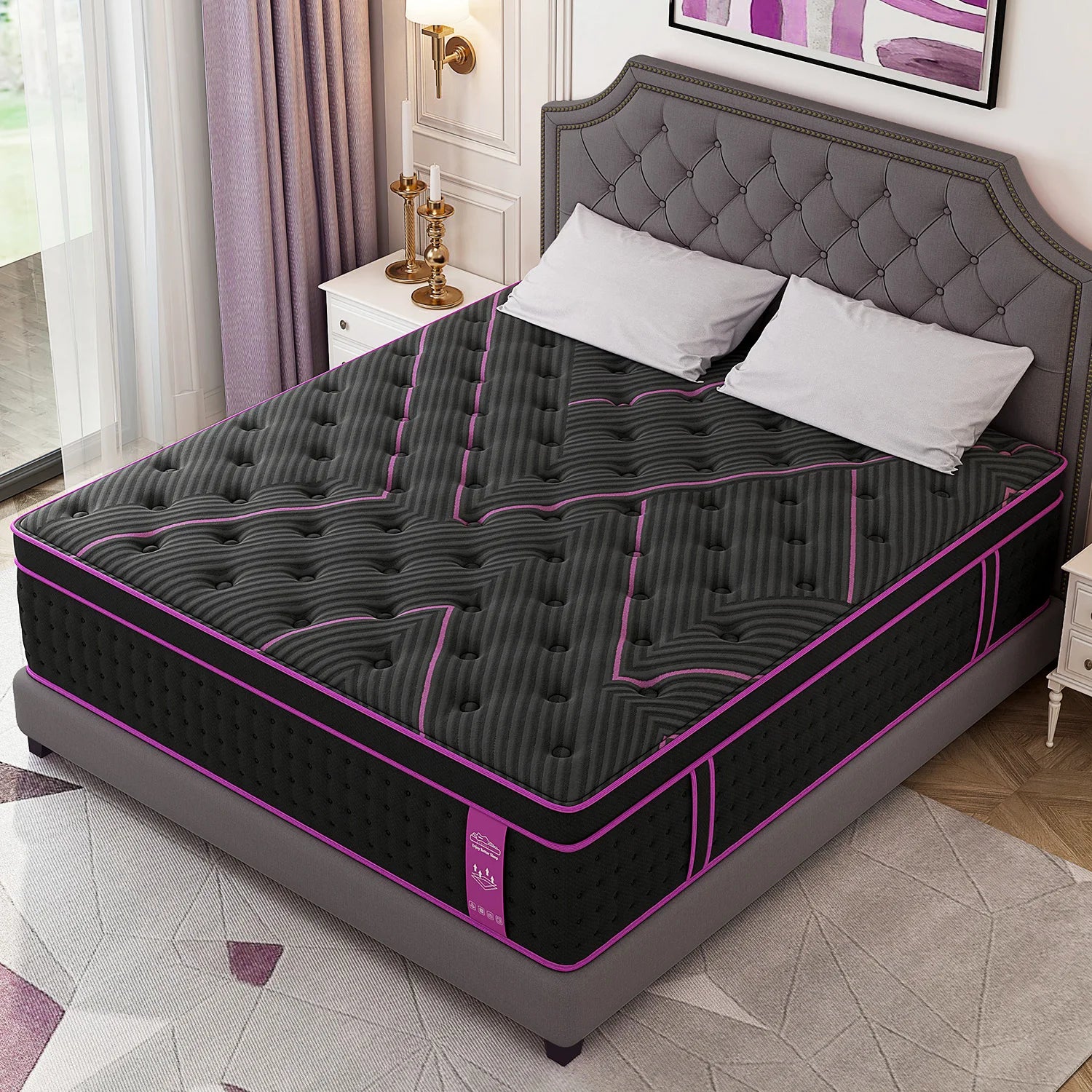 12/14" Hybrid Gel Memory Foam Mattress with Pocket Spring, Medium Firm, Motion Isolation