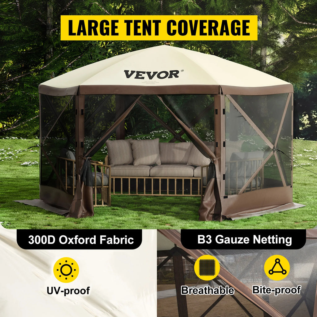 SucceBuy Pop-up Camping Gazebo  Shelter 6 Sided