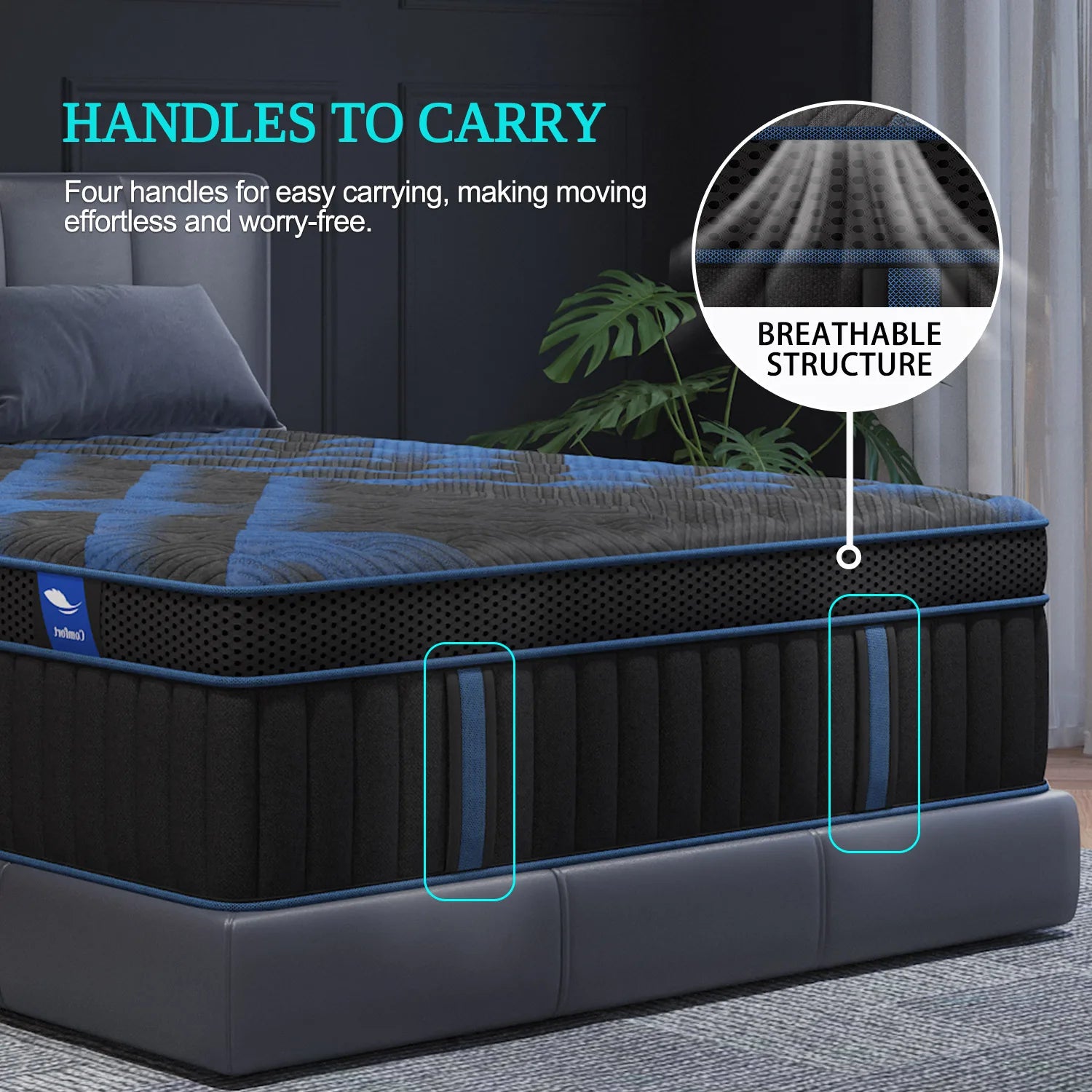 12"Gel Memory Foam Hybrid Mattress In A Box Twin Full Queen King Medium Firm with Motion Isolation