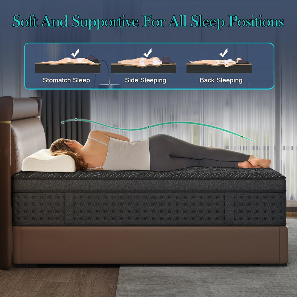 12 " Memory Foam Hybrid Box Spring Mattress Available in Twin, Full, Queen, and King Size Medium Firm