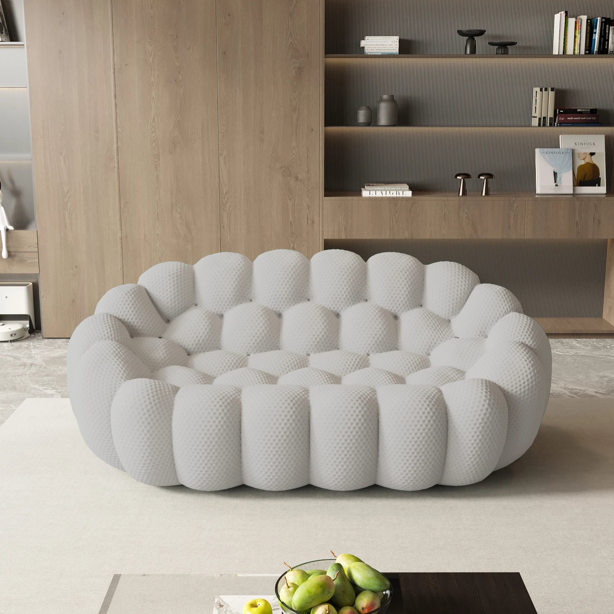 Sdorens 78'' Modern Loveseat  Boneless Couch Football-Shaped Lazy Floor Sofa