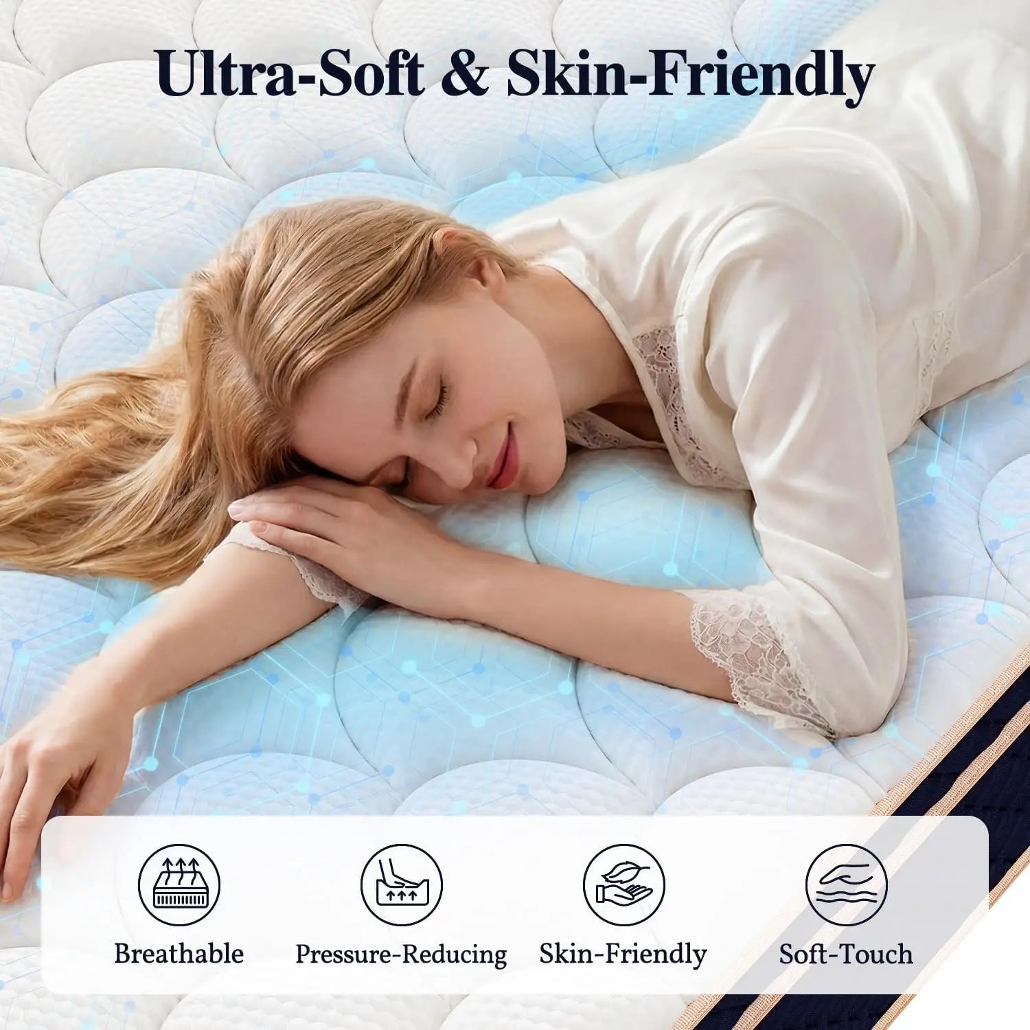 12"14"16" Hybrid Gel Memory Foam Mattress in a Box Medium Firm Motion Isolation