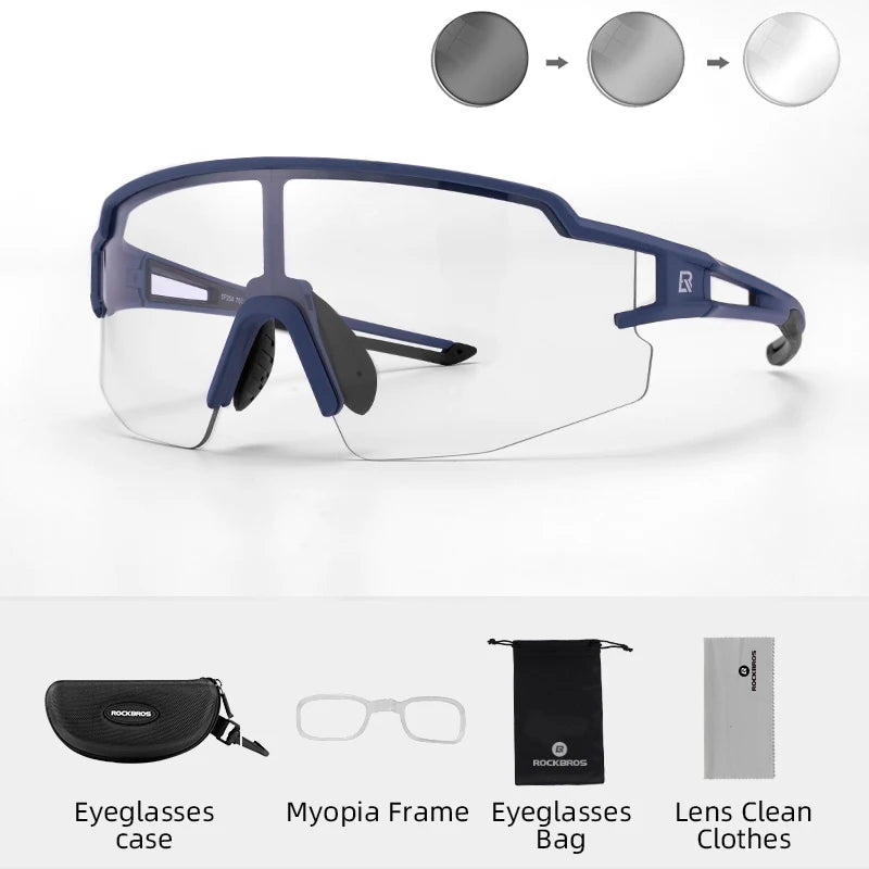 ROCKBROS Photochromic Cycling Glasses UV400 Sports Protection