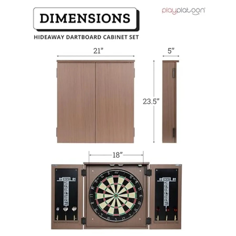 Outdoor Dart Board Cabinet - Dartboard Waterproof Enclosure with Darts Scoreboard