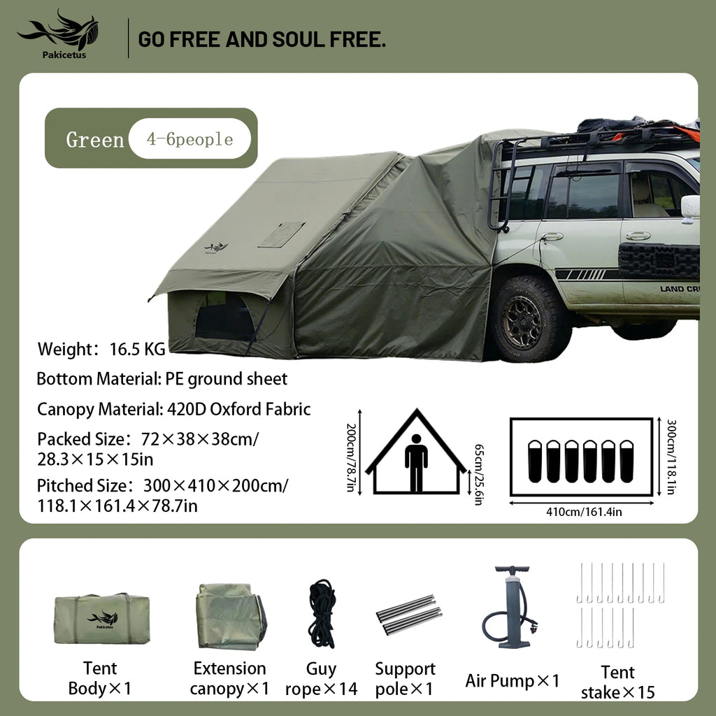 Pakicetus Waterproof Quick Setup Inflatable Camping Tent for 4-8 Persons with Carry Bag