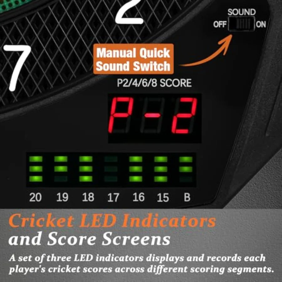 Electronic Dart Board with 6 Soft Tip Darts, 35 Games, and 580 Variants