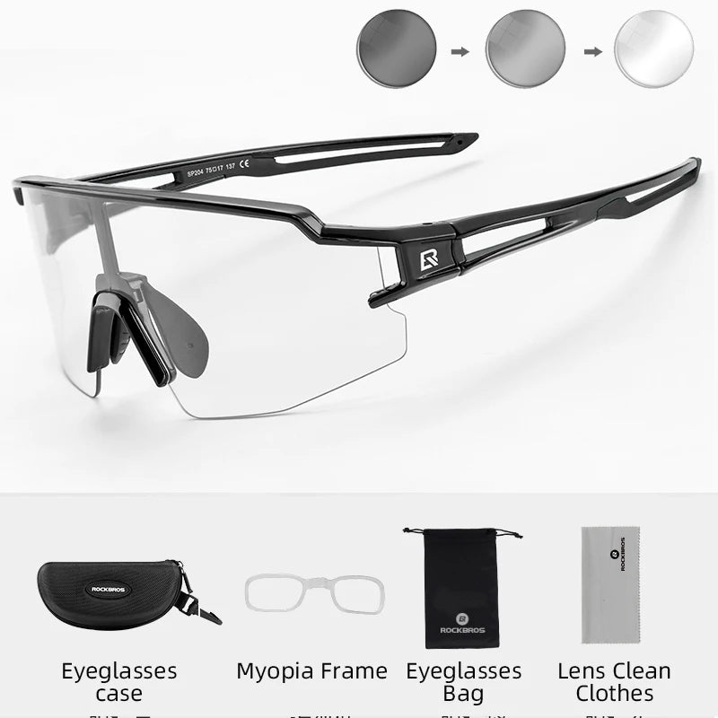 ROCKBROS Photochromic Cycling Glasses UV400 Sports Protection