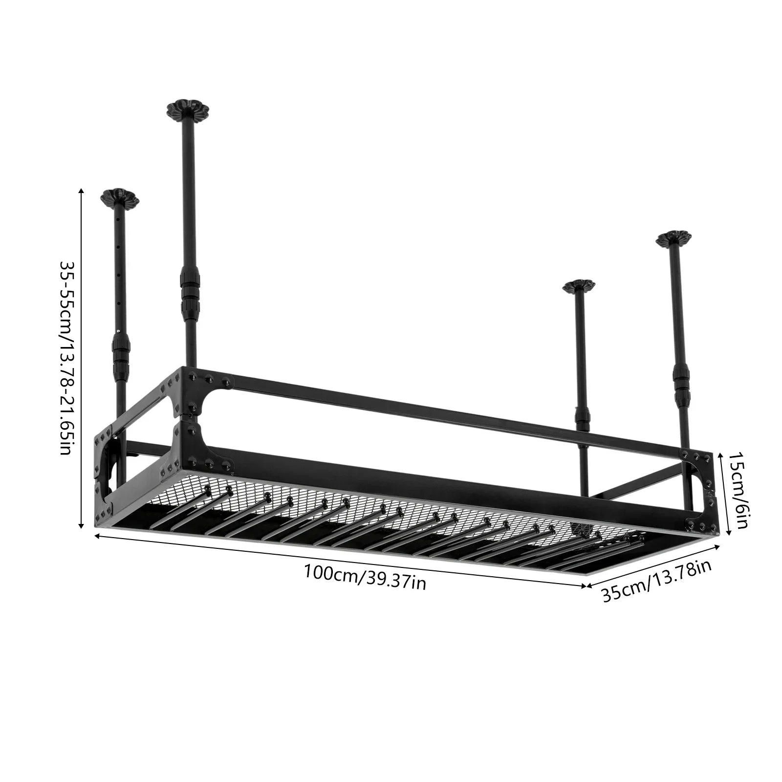 Ceiling Mount Iron Wine Rack with Stemware Holder