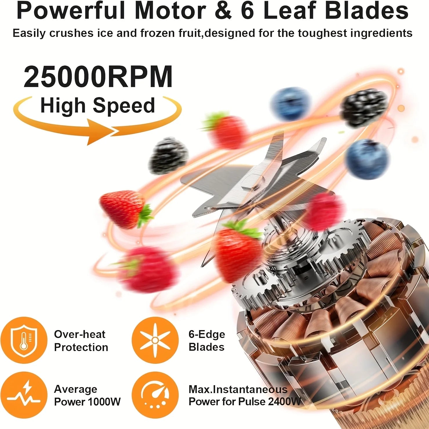 PRASKY 2400W Heating Blender  For Smoothies And Soups