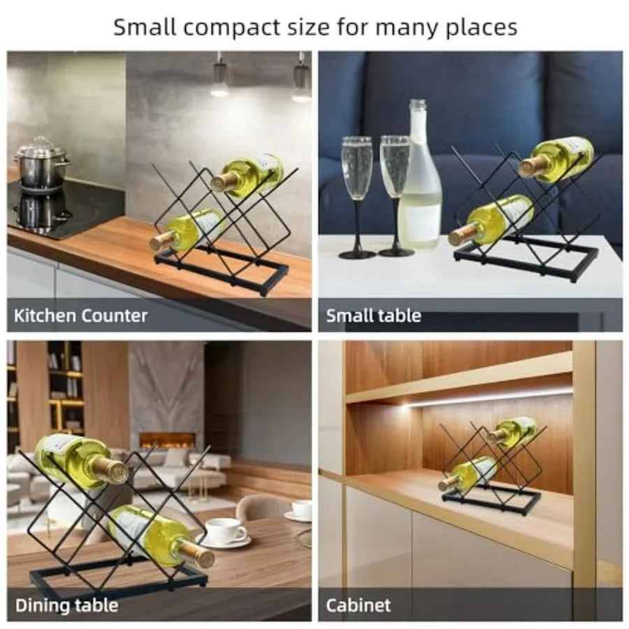 Black Countertop 5 Bottle Wine Rack