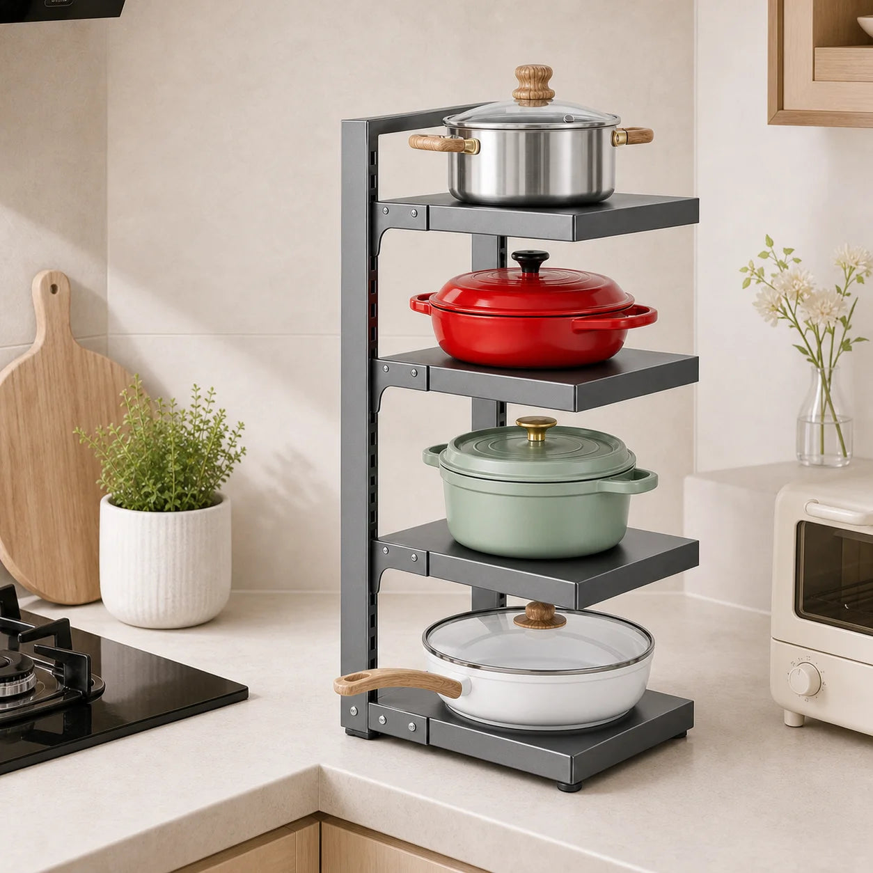 Adjustable Stainless Steel Kitchen Storage Rack