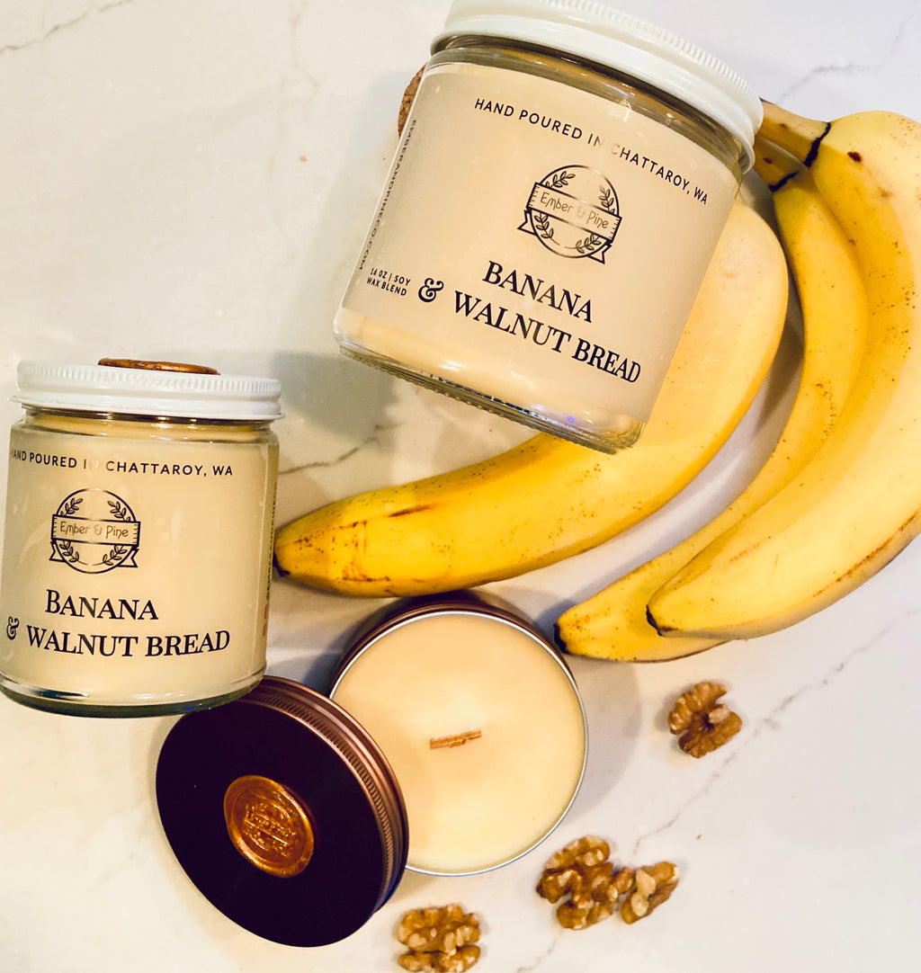 Banana & Walnut Bread Soy Candle - Ember and Pine Co.